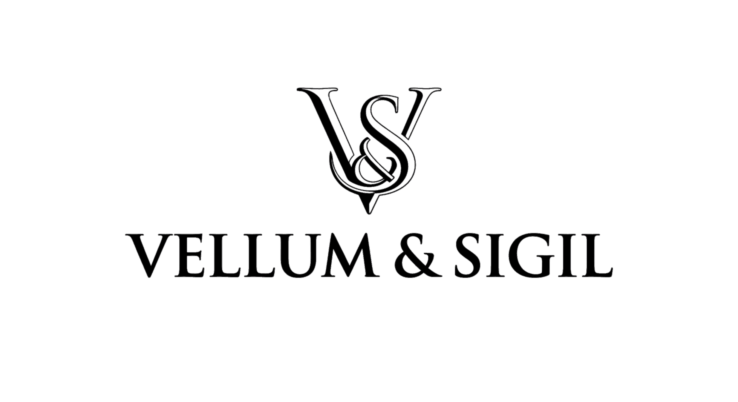 BW VS (2) Logo (Stylized V&S over the words Vellum & Sigil)
